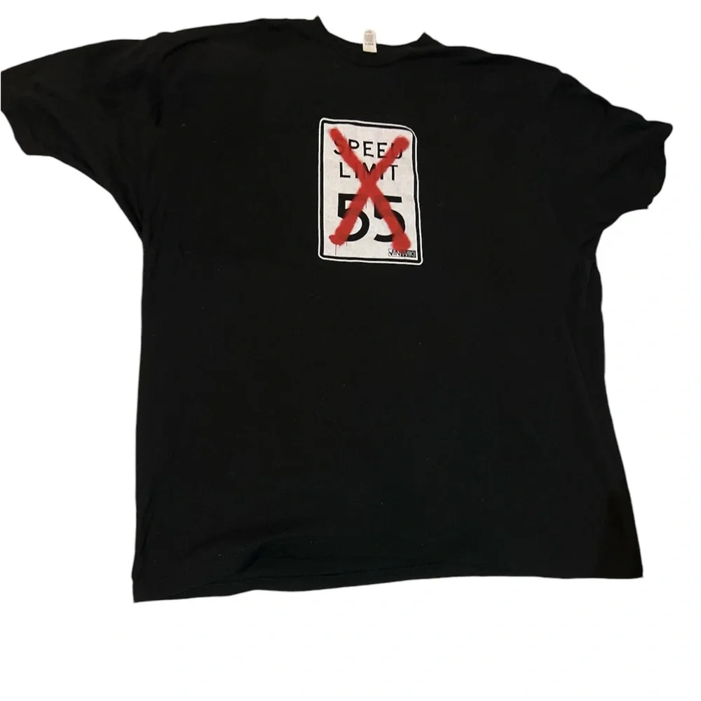 NWOT Tultex No speed limit black fun men’s t-shirt/ size XXXL - Picture 1 of 5